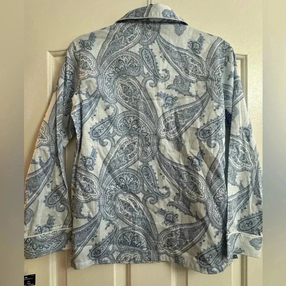 Ralph Lauren Paisley Button Down Cotton Collar Top NWT Preppy Classic Comfy - Picture 10 of 15